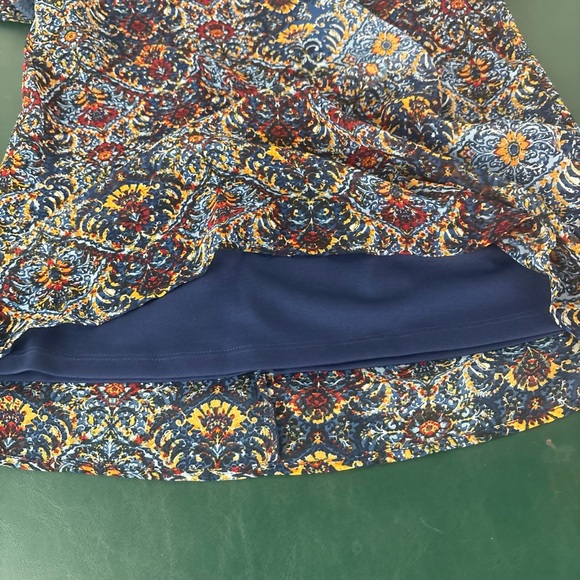 Luxology Women’s Size 4 Floral 3/4 Bell Sleeve Mini Dress Blue - Picture 8 of 11